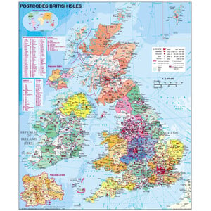 Stiefel Kaart Great Britain Post Code Map (english)