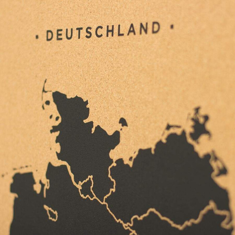 Miss Wood Kaart Woody Map Countries Deutschland Cork L black (60 x 45 cm)