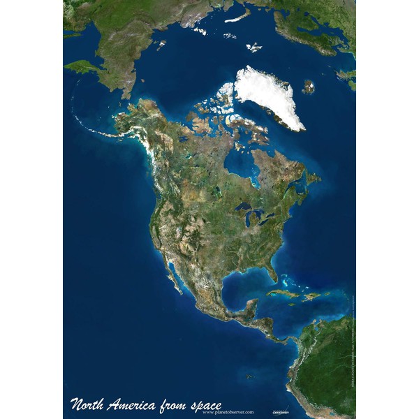 Planet Observer continentkaart Noord-Amerika