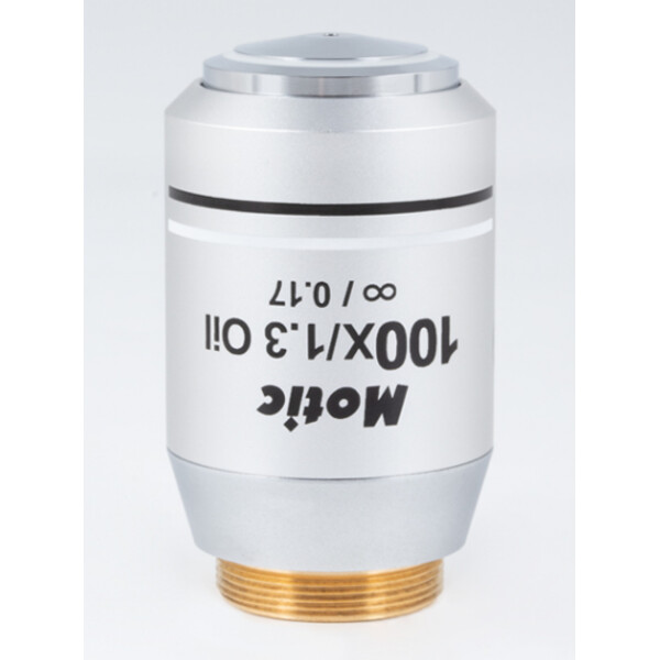 Motic Objectief CCIS® Plan FLUOR Objektiv PL UC FL, 100X / 1.3 (Feder/Öl), wd 0.1mm, infinity