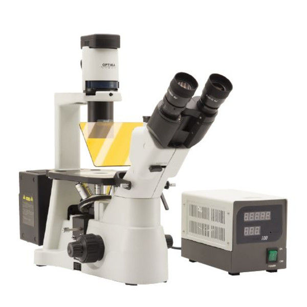 Optika Omgekeerde microscoop Mikroskop IM-3FL4-EU, trino, invers, FL-HBO, B&G Filter, IOS LWD U-PLAN F, 100x-400x, EU