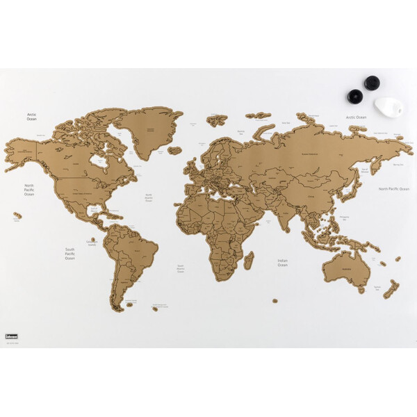 Idena Wereldkaart Magnetic World Map for Scratching off and Pinning