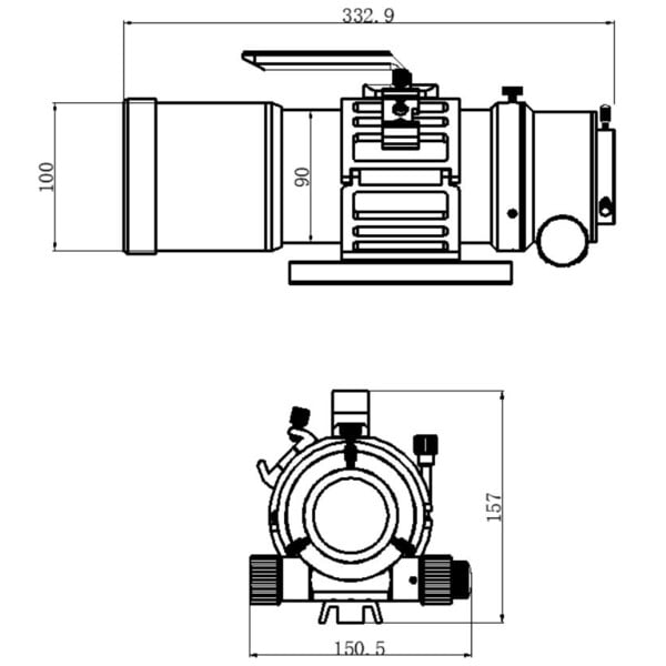 Omegon Apochromatische refractor Pro APO AP 76/342 Triplet ED OTA