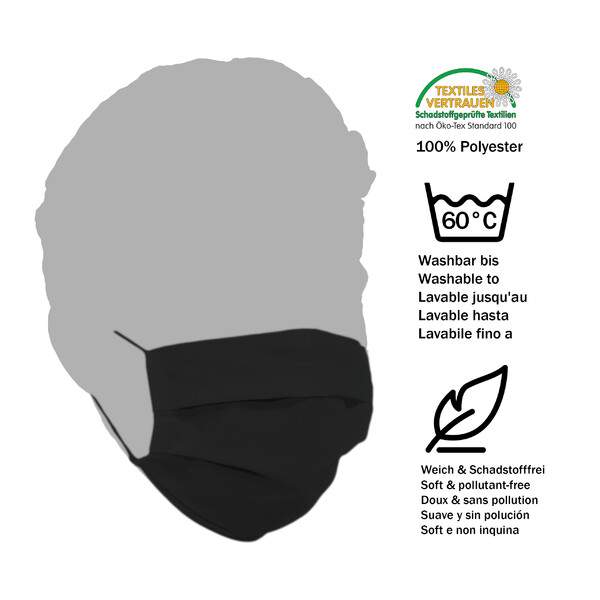 Masketo Mondmasker, polyester, zwart