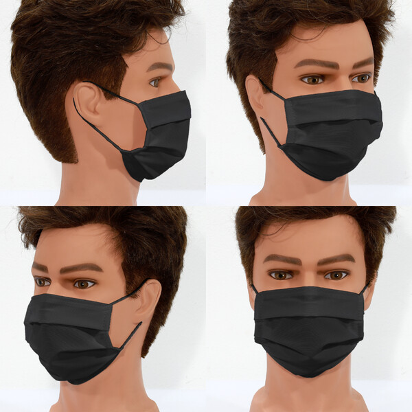 Masketo Mondmaskers, polyester, zwart, 5 stuk