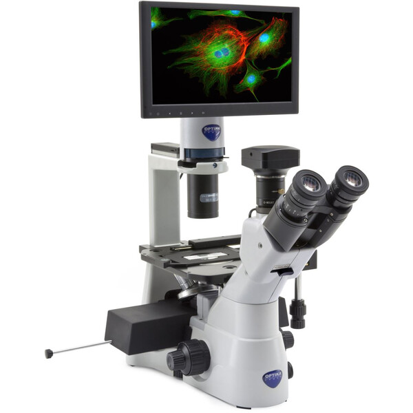 Optika Omgekeerde microscoop IM-3LD4D, 6MP, 12" display, trino, IOS U-PLAN F, LED-FLUO, LWD, 400x, 4 empty filter slots