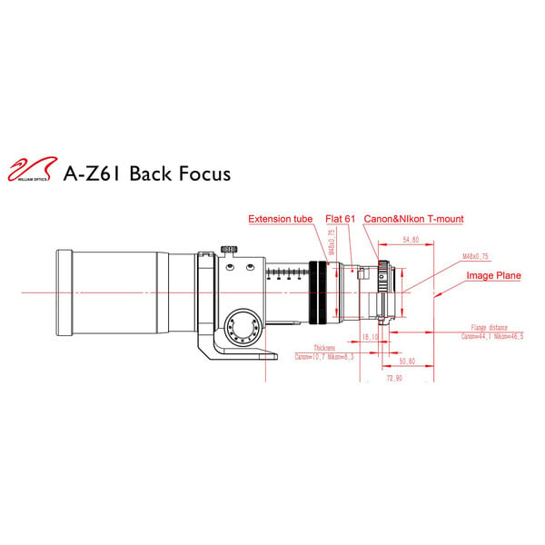 William Optics Apochromatische refractor AP 61/360 ZenithStar ZS61 II OTA