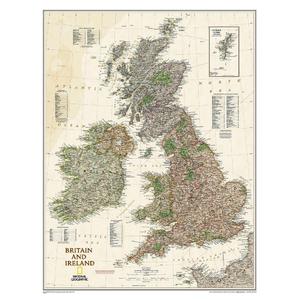 National Geographic Kaart Britse Eilanden en Ierland (Engels)