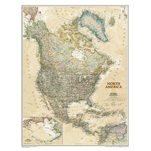 National Geographic Kaart Noord-Amerika (Engels)