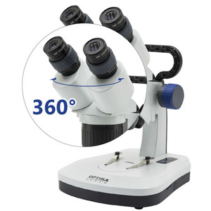 Optika Stereo microscoop SFX-51, bino, 20x, 40x, kolomzuil, draaibare kop