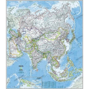 National Geographic continentkaart Azië politiek (Engels)
