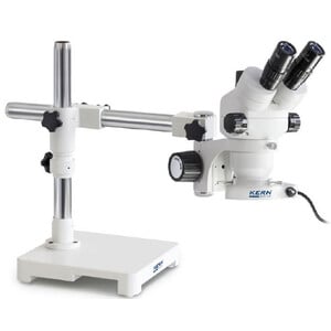 Kern Stereo zoom microscoop OZM 903, trino, 7x-45x, HSWF10x23mm, Stativ, Einarm (430 mm x 385 mm) m. Tischplatte, Ringlicht LED 4.5 W