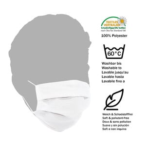Masketo Mondmasker, polyester, wit, voor kinderen
