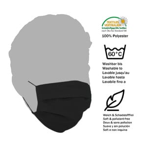 Masketo Mondmasker, polyester, zwart