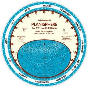 Rob Walrecht Sterrenkaart Planisphere 20°S 25cm