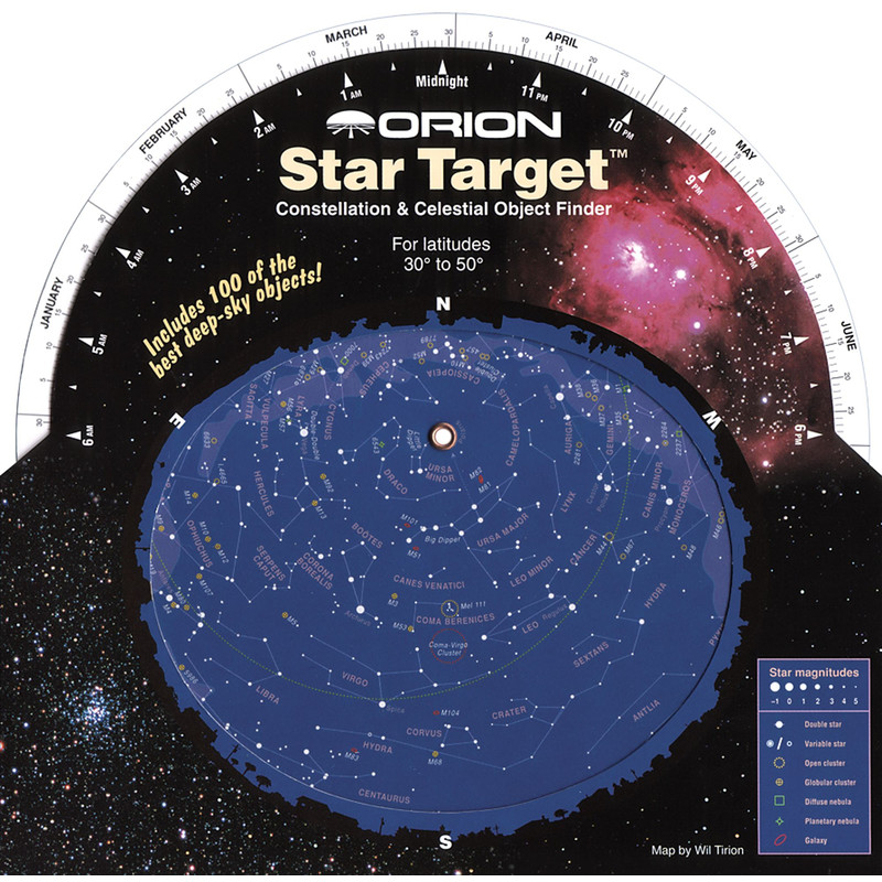 Orion Sterrenkaart Star Target Planisphere 30-50 degree north