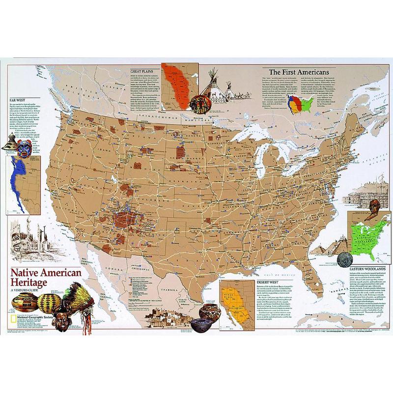 National Geographic Kaart American native inheritance