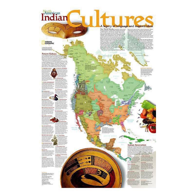 National Geographic continentkaart Indian Cultures (Engels)
