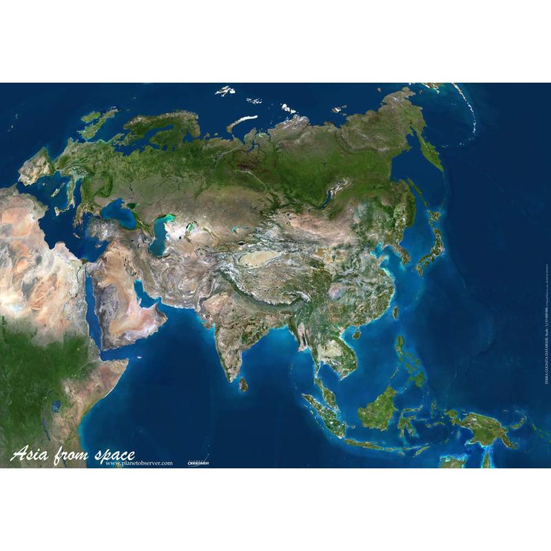Planet Observer continentkaart Asia map