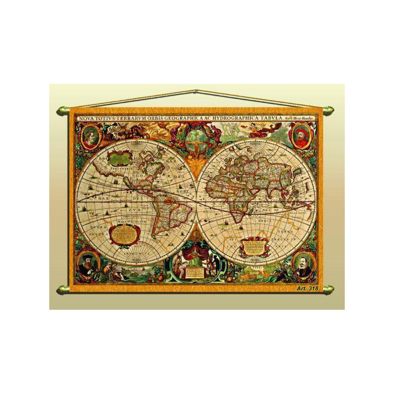 Zoffoli Wereldkaart Antieke kaart (replica) nr. 318/2