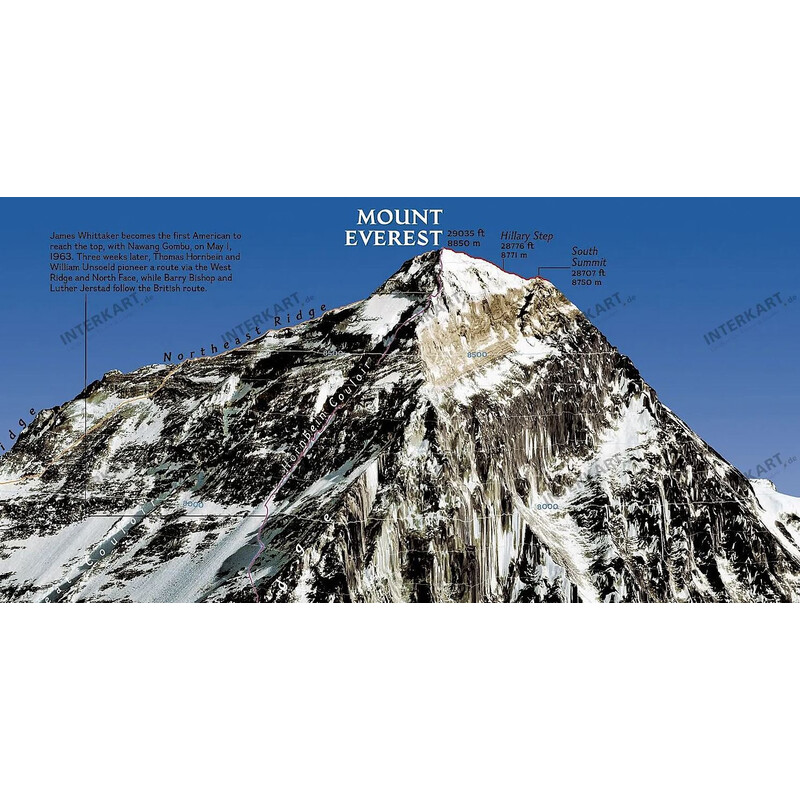 National Geographic Regionale kaart Mount Everest, 50ste verjaardag, 2-zijdig (Engels)