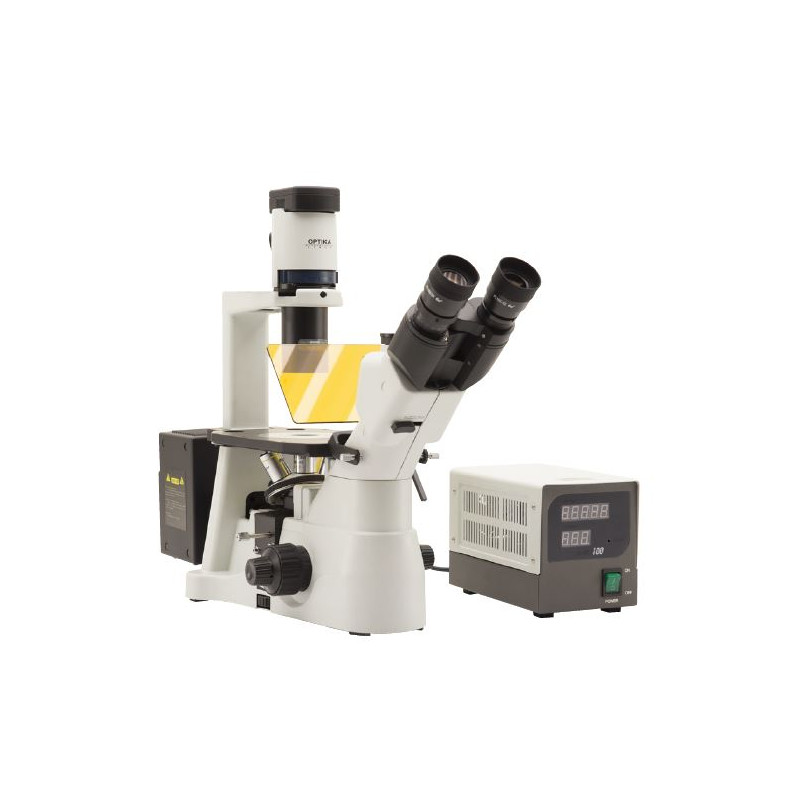 Optika Omgekeerde microscoop Mikroskop IM-3FL4-EU, trino, invers, FL-HBO, B&G Filter, IOS LWD U-PLAN F, 100x-400x, EU