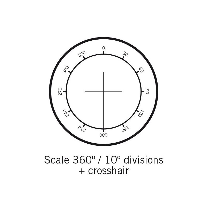 Motic Streepplaat, gradenboog 360°, 30° verdeling en dradenkruis, (Ø: 25mm)
