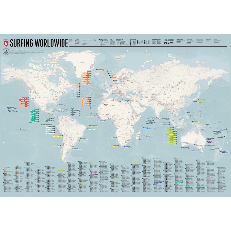 Marmota Maps Wereldkaart Weltkarte Surfing Worldwide (Englisch)