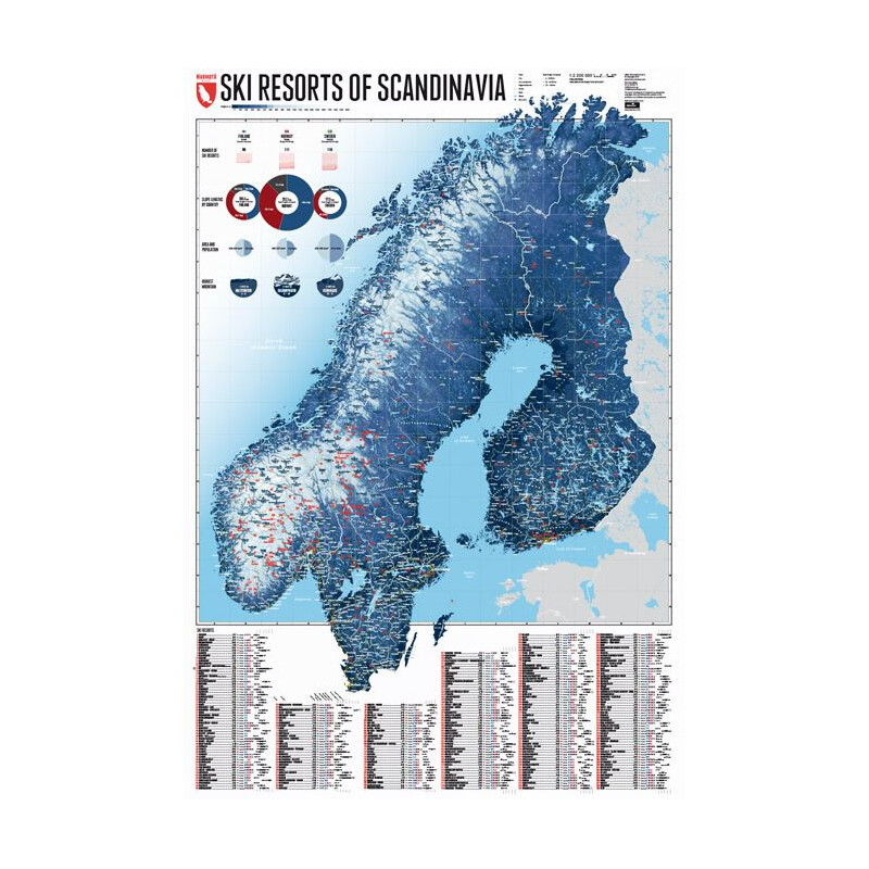 Marmota Maps Regionale kaart Ski Resorts of Scandinavia