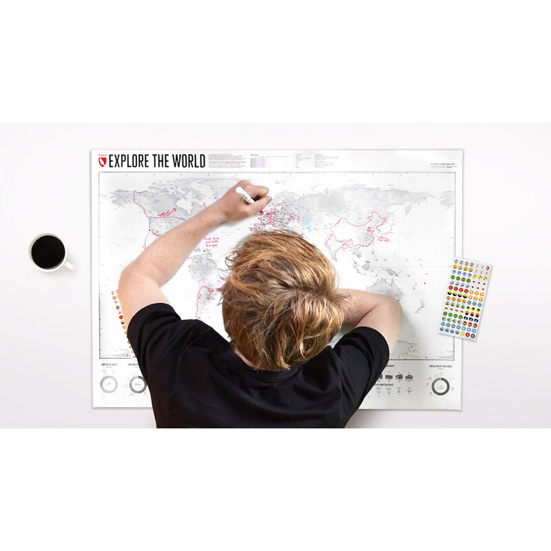 Marmota Maps Wereldkaart Explore the World 100x70cm