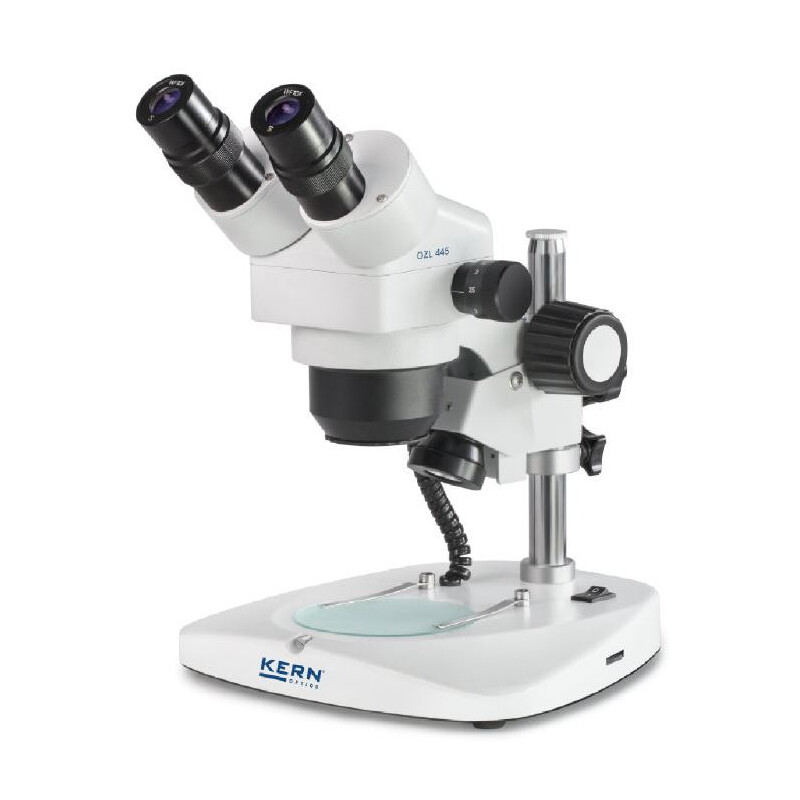 Kern Stereo zoom microscoop OZL 445, Greenough, Säule, bino, 0,75-3,6x,10x/21, 0,35W LED