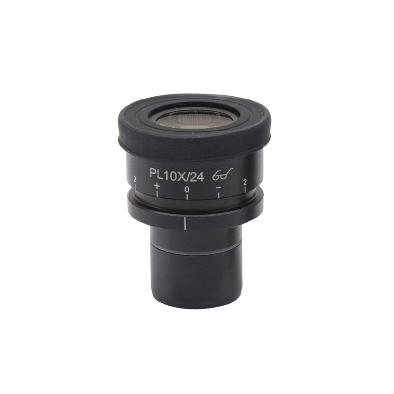 Optika Oculair PL10x/24 eyepiece, high eyepoint, focusable, with rubber cup
